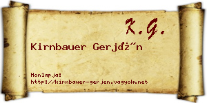 Kirnbauer Gerjén névjegykártya